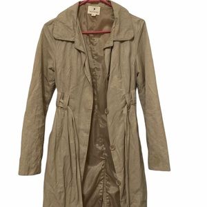 Khaki trench coat. No wear or tear.